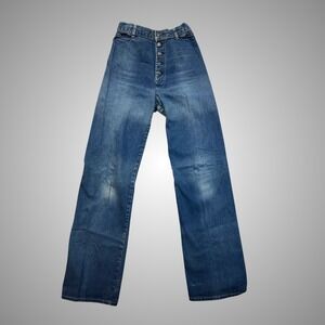 Levi's Redwood Empire Jeans Womens Blue 23X32 Vintage Heart‎ Pocket Wide Leg 70s